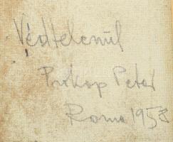 Prokop Péter (1919-2003): Védtelenül, 1958. Vegyes technika, papír, jelezve jobbra lent, hátoldalán ...