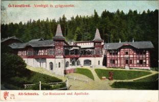 Ótátrafüred, Ó-Tátrafüred, Alt-Schmecks, Stary Smokovec (Magas-Tátra, Vysoké Tatry); Vendéglő és gyógyszertár. Feitzinger Ede 775. A.J. 1904/14. / restaurant and pharmacy (kis szakadás / small tear)