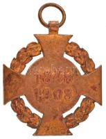 1908. "Katonai Jubileumi Kereszt" aranyozott bronz kitüntetés mellszalag nélkül T:VF 
Hun...