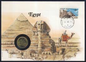 Egyiptom 1984. 5P "Piramisok" érmés, bélyeges borítékon T:1 Ismertetővel!