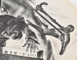 Ruzicskay György (1896-1993): Danse macabre. Algráfia, papír, jelzett, Ruzicskay György autográf ajá...