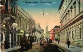 1917 Szatmárnémeti, Satu Mare; Kazinczi utca, üzletek /street, shops (szakadás / tear)