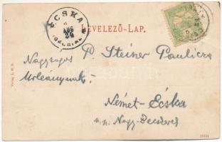 1904 Tusnádfürdő, Baile Tusnad; Szent Anna tó / Sanct Anna-See / lake. Art Nouveau, floral (EK)
