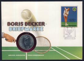 Andorra 1987. 2D "Olimpia-Tenisz, Boris Becker" érmés, bélyeges borítékon, paraguayi bélyeggel, alkalmi bélyegzővel T:1 Ismertetővel!