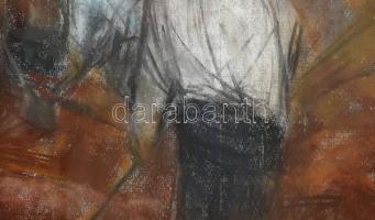 Dienes István (1905-1977): Kubikusok. Pasztell, papír, jelezve balra lent, hátoldalán Képcsarnok Vál...