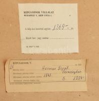 Herman Lipót (1884-1972): Börzsönyben. Olaj, farost, jelezve balra lent. Hátoldalán Képcsarnok Válla...