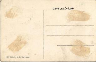 Nagyszalonta, Salonta; Római katolikus templom. Klein S. és V. kiadása / church (ragasztónyomok / gl...