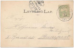 1902 Nagybánya, Baia Mare; Római katolikus templom, Széchenyi liget, Szent István torony. Kovács Gyu...