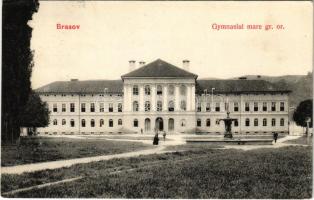 1908 Brassó, Kronstadt, Brasov; Gymnasiul mare gr. or. / Ortodox gimnázium. H. Zeidner kiadása / Orthodox grammar school (EK)