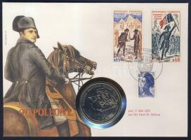 St.Helena 1986. 50p "Napoleon halálának 165. évfordulója" érmés, bélyeges borítékon, franc...