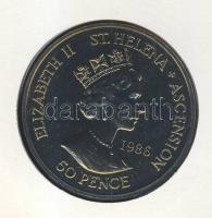 St.Helena 1986. 50p "Napoleon halálának 165. évfordulója" érmés, bélyeges borítékon, franc...