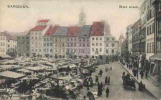 Warsaw Old Town with market