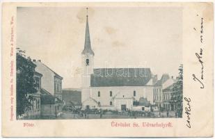 1900 Székelyudvarhely, Odorheiu Secuiesc; Fő tér, templom, piac / main square, church, market (EB)