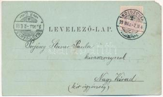 1899 (Vorläufer) Kolozsvár, Cluj; Fő tér, New York szálloda, este, Wolff J. gyógyszertára, Ákontz Sá...