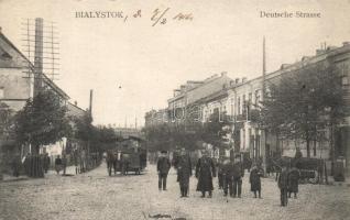 Bialystok German street with omnibus
