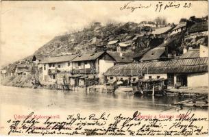 1899 (Vorläufer) Kolozsvár, Cluj; Fellegvár a Szamos mellett. Gibbon Albert kiadása / Somes riverside (EK)