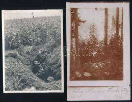 cca 1918 Vegyes katonai fotó tétel, 5 db fotó, 8,5×11,5 és 9×14 cm