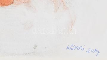 Kőrösi Papp Kálmán (1940): Emlék. Akvarell, színes tus, papír, jelzett, hátoldalán autográf feliratt...