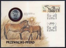 Csehszlovákia 1987. 50K Ag "Természetvédelem" érmés, bélyeges borítékon, alkalmi bélyegzővel T:1 Ismertetővel!