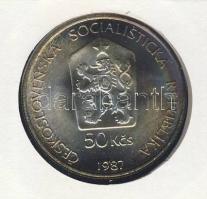 Csehszlovákia 1987. 50K Ag "Természetvédelem" érmés, bélyeges borítékon, alkalmi bélyegzőv...