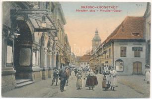 Brassó, Kronstadt, Brasov; Hirscher utca, Vigadó. W.L. Bp. 6847. / street view, concert hall