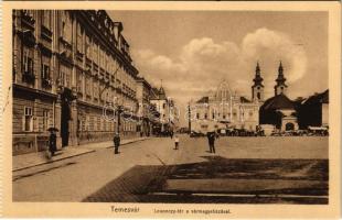 Temesvár, Timisoara; Losonczy tér, Vármegyeháza, piac / square, county hall, market