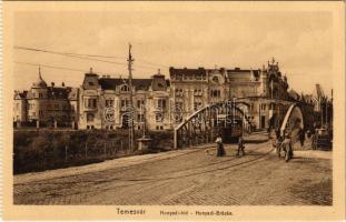 Temesvár, Timisoara; Hunyadi híd, villamos / bridge, tram