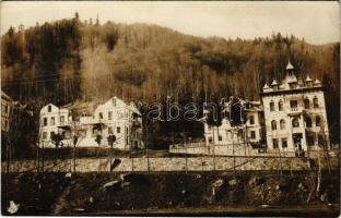 1917 Slanic-Moldova, Baile Slanic, Szlanikfürdő (Bacau); nyaralók az első világháborúban / WWI K.u.k. military, villas, spa. photo (EK)