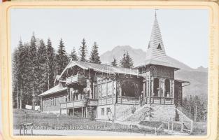 cca 1910 A Központi-Kárpátok / Tátra (Poprádi-tó, Kohlbach Szálloda, Alsó-Tátrafüred, stb.), 12 db k...