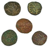 Indiai Államok 5db-os bronz érmetétel T:VF,F
Indian States 5pcs bronze coin lot C:VF,F