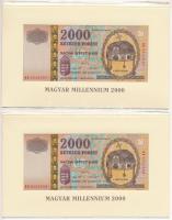 2000. 2000Ft "Millennium" bontatlan díszcsomagolásban (2x) sorszámkövetők T:UNC Adamo F56A
