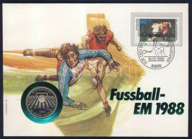 Lengyelország 1987. 200Zl próba! "Labdarúgó EB" érmés, bélyeges borítékon, német bélyeggel, elsőnapi bélyegzővel T:1 Ismertetővel!