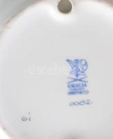 Kalocsai váza és hamuzó, jelzett, hibátlan, m: 19 cm, d: 9 cm