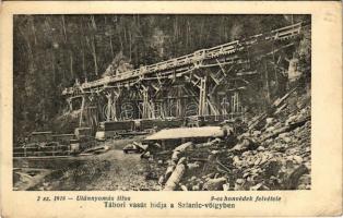 1918 Tábori vasút hídja a Szlanic völgyben. 9-es honvédek felvétele / WWI K.u.k. military bridge in Romania (EK)