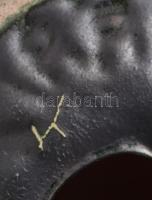 Király Károly: Retro hólyagos gyertyatartó, jelzett, hibátlan, 19x13 cm