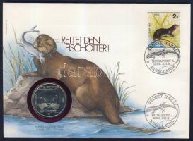 1985. 100Ft "Természetvédelem-vidra" érmés, bélyeges borítékon, alkalmi bélyegzővel T:BU Ismertetővel!