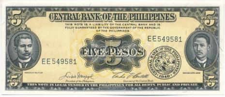 Fülöp-szigetek 1949. 5P T:UNC Philippines 1949. 5 Pesos C:UNC Krause P#135