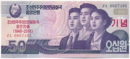 Észak-Korea 2018. 50W &quot;A KNDK megalapításának 70. évfordulója&quot; emlék bankjegy T:UNC North Korea 2018. 50 Won &quot;The 70th anniversary of the founding of the DPRK&quot; commemorative note C:UNC