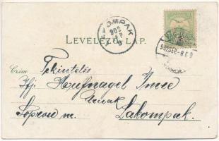 1902 Vágújhely, Waag-Neustadt, Nové Mesto nad Váhom; utca, tér / street, square. Brück Samu Art Nouv...