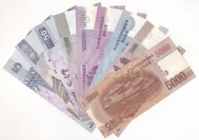 Észak-Korea 2002-2013. 5W-5000W (10xklf) MINTA felülbélyegzéssel és "0000000" sorszámmal T...