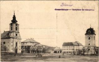 1919 Breznóbánya, Brezno nad Hronom; Római katolikus templom és városháza / church and town hall (EK)