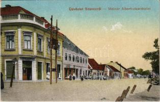 1919 Szenc, Szempcz, Senec; Molnár Albert utca, Lapos János üzlete. Friedman Farkas kiadása / street view, shops (EK)