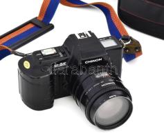 Chinon CP-9AF fényképezőgép, objektívvel, vakuval, elemmel, táskában