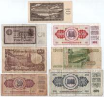 Vegyes: Csehszlovákia 1960. 10K + Jugoszlávia 1974. 20D + 1986. 100D + 1981. 1000D + NDK 1964. 5M + ...