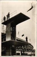 1936 Berlin, Olympischen Spiele, Kunstspringer im Olympia Stadion / 1936. évi nyári olimpiai játékok, műugrás / diving at the the 1936 Olympic Games (EK)