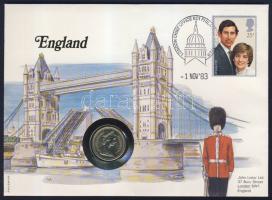 Nagy-Britannia 1983. 1Ł érmés, bélyeges borítékon, alkalmi bélyegzővel T:1 Ismertetővel!