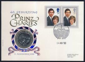 Man-sziget 1981. 1C "Károly és Diana esküvője"  érmés, bélyeges borítékon, brit bélyeggel ...