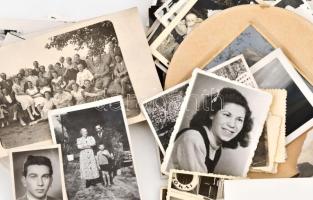 cca 1930-1960 Vegyes családi fotó tétel, tájképek, kirándulások, portrék, stb., 6×9 és 13×18 cm közö...