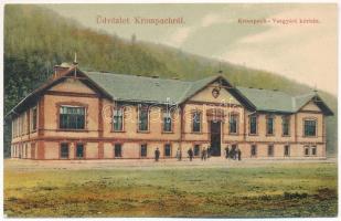 Korompa, Krompach, Krompachy; Vasgyári kórház. Balkányi S. kiadása / ironworks' hospital