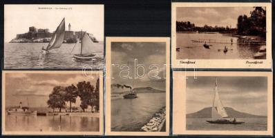 Hajózás tétel: régi képeslapok, Dunai vizisport térképek (szakadásokkal). 2 db Fonyód, Marseille, El...